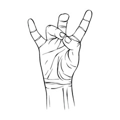 Hand drawn gesture sketch vector illustration line art