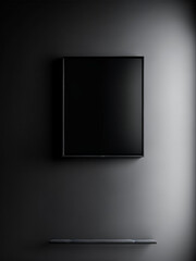 Minimal living room interior design with empty frame. Created with  AI technology.