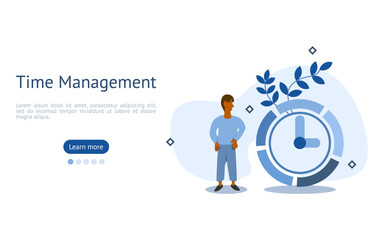 management illustration set. characters time management has been completed. time management and multitasking concept. vector illustration.