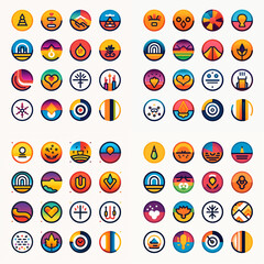 a set of LGBTQ+ pride-themed icons and symbols representing love, identity, and diversity, to create a visually impactful graphic that celebrates the LGBTQ+ community, Generative AI