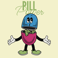 Pill Power With Pill Groovy Character Design