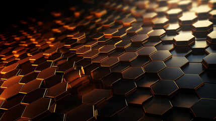 Obraz premium Abstract hexagon gold background, honeycomb