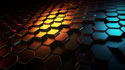 Fototapeta premium Abstract hexagon gold background, honeycomb