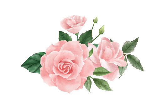 rose bouquet vector. greeting card, wedding invitation. beautiful rose arrangement vector