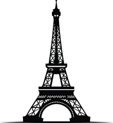 Eiffel Tower Shaped Logo Monochrome Design Style