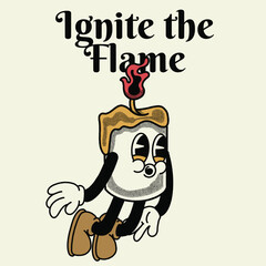 Ignite the flame With Candle Groovy Character Design