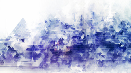 三角形の格子模様の線背景 幾何学模様 青と紫 | Triangular plaid line background Geometric pattern Blue and purple Generative AI - obrazy, fototapety, plakaty