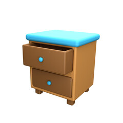 3d icon rendered chest of drawer