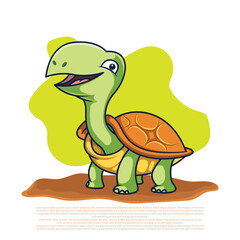 Cute turtle cartoon vector illustration