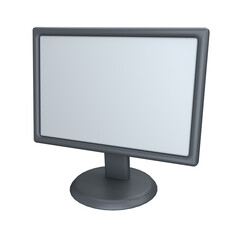 3d icon rendered Monitor isolated on the white background