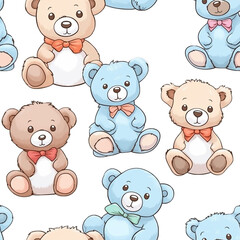 set of teddy bears pattern