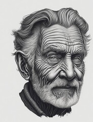 face of a man,face of a very old man drawn in pencil, high quality face details, pencil art | AI GENERATE 