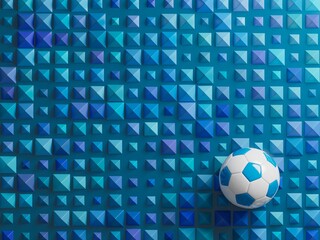 Fototapeta na wymiar football ball 3d object. 3d illustration. graphic background element. sport abstract backdrop. soccer render design competition concept art. digital technology element beautiful lighting ground empty