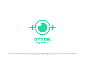 Eye health logo design illustration. Simple flat eye silhouette minimalistic line art. Optical hospital clinic corneal retina design, nurse doctor. Fit for medical health company web app icon.