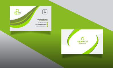 Creative and simple Business Card Template. Soft green orientation vector design- Good for Print. 