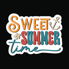 Sweet summer time Retro Stickers SVG