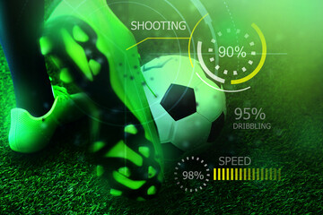 Soccer football player statistic diagram; Football training performance data analysis