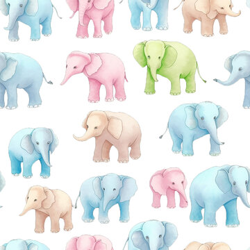 seamless pattern with elephants © RoyalBubu