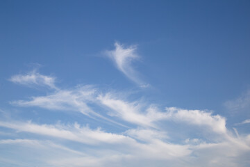 冬の青空に白い雲