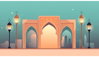 ISLAMIC BACKGROUND SOFT PASTEL COLOR