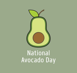 national avocado day, Healthy Design concept ,fresh avocado vegetable, Vector Illustration.