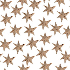 Fototapeta na wymiar Yellow stars. Seamless pattern, watercolor illustration
