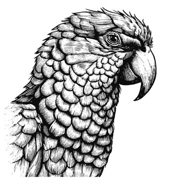 parrot realistic portrait sketch