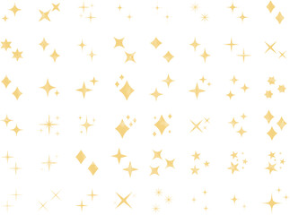 水彩風のキラキラのアイコンセット　　simple hand drawn  water color