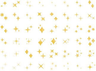 水彩風のキラキラのアイコンセット　　simple hand drawn  water color