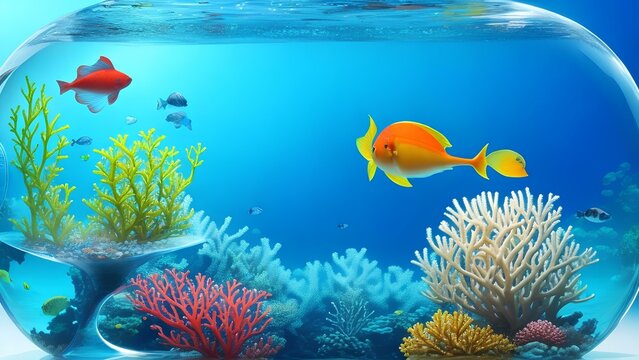 fish in aquarium generated by Ai