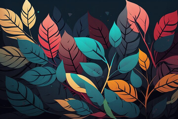 colorful leaves, abstract background 