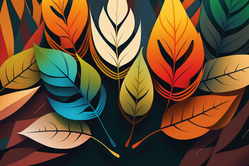 colorful leaves, abstract background 