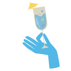 hand holding bluehawaii Cafe drink