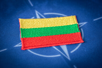 Flag of Lithuania against the background of the North Atlantic Alliance, The concept of the...