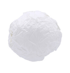 Crumbled paper ball on transparent background (PNG File)