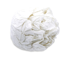 Crumbled paper ball on transparent background (PNG File)