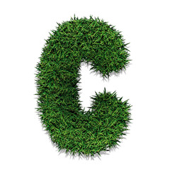 letter C grass font