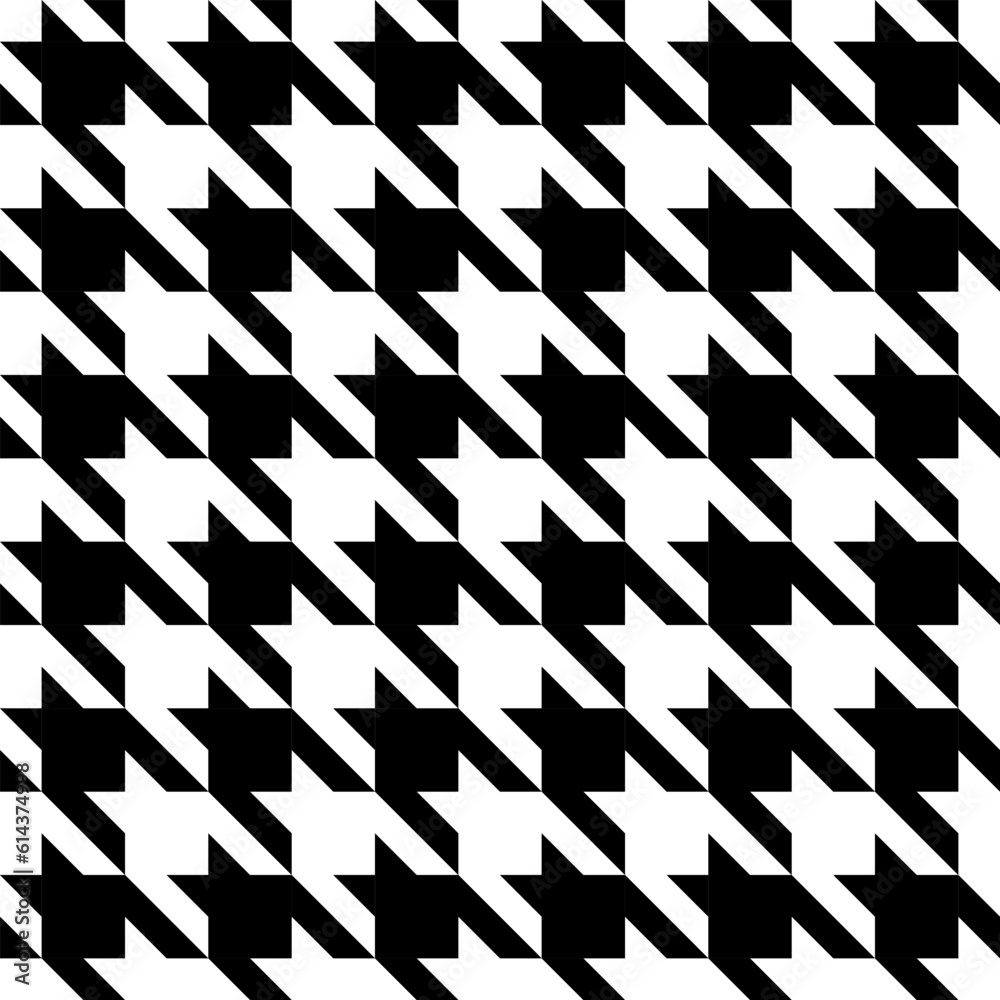 Aufkleber black and white hounds tooth vector repeat pattern, seamless repeating background