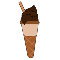 Ice Cream Chocolate Vector Illustration