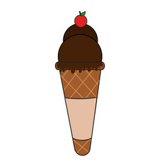 Ice Cream Chocolate Vector Illustration