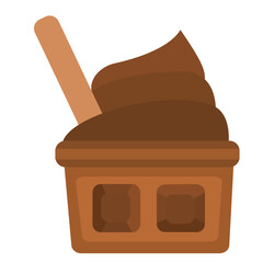 Ice Cream Chocolate Vector Illustration