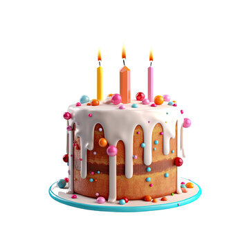 ai generated images of colorful cakes for birthday parties and make an invitation