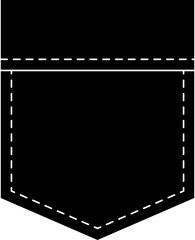 Patch pocket icon for clothing. Isolated line vector illustration.