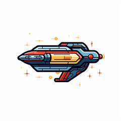 A vector icon capturing the spirit of a [starship] in modern line art style created with generative AI software