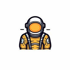 A vector icon in modern line art style, capturing the essence of a [space suit] created with generative AI software