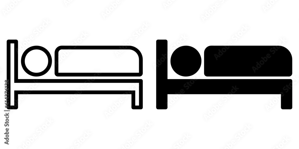 Fototapete ofvs379 outlinefilledvectorsign ofvs - bed vector icon . sleeping sign . isolated transparent . blac