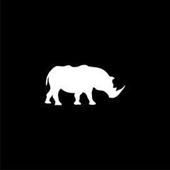 Rhinoceros logo  isolated on black background
