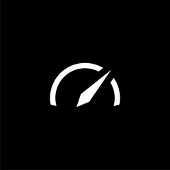 Speedmeter logo isolated on black background