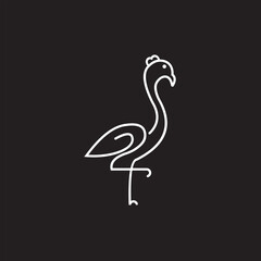 Stork bird logo icon design stock illustration  , bird line logo , logo line bird stork 