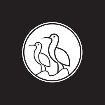 Bango bird icon vector image , logo abstract bird bango 